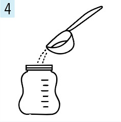 Aptilac® 1 Zubereitung Schritt 4 Pulver zugeben