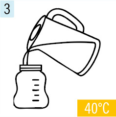 Aptilac® 1 Zubereitung Schritt 3 Wasser abkühlen und einfüllen