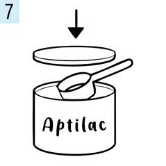 Aptilac® 1 Zubereitung Schritt 7 Dose trocken lagern